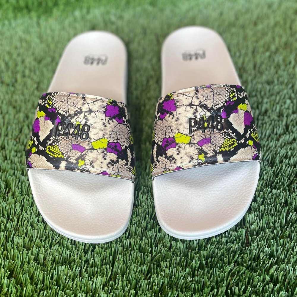 Super White/Piuma Python P448 Woman's Slides (Siz… - image 1